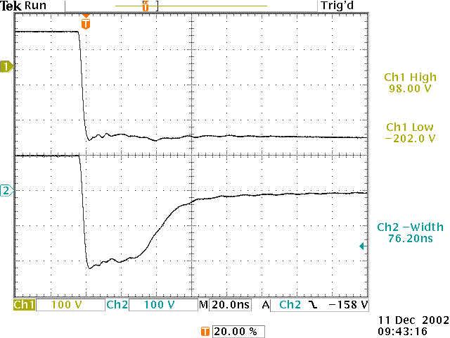 tRR measurements for the UF1007